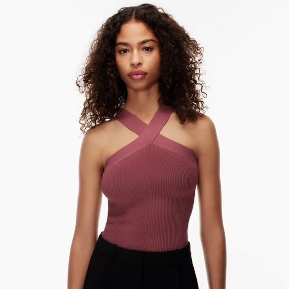 Aritzia Babaton Sculpt Criss Cross Tank Sundried Red - Small - Picture 2 of 7